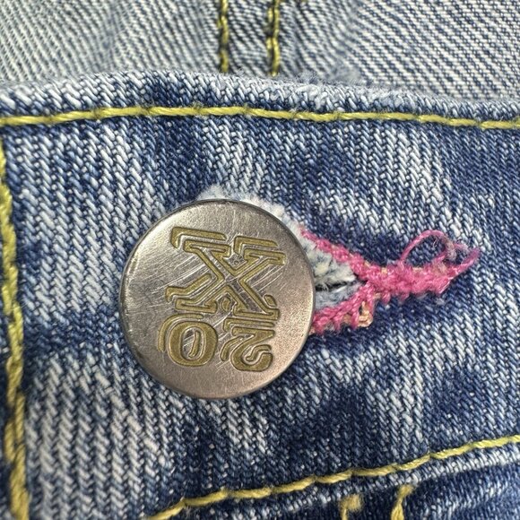 VTG Y2K Twenty X Houston Jeans Embroidered Floral Distressed Bootcut Lowest Rise - Picture 10 of 15